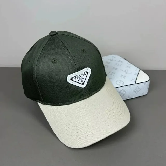 Prada Hats Triangle Plaque Baseball Cap product detail image 9