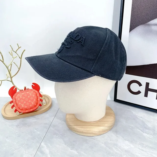 Prada Hats Triangle Plaque Baseball Cap product detail image 13