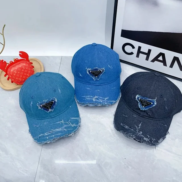 Prada Hats Triangle Plaque Baseball Cap product detail image 25