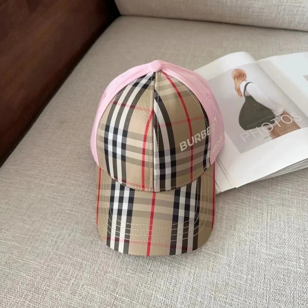 Burberry Hats Check Pattern Baseball Cap — 1