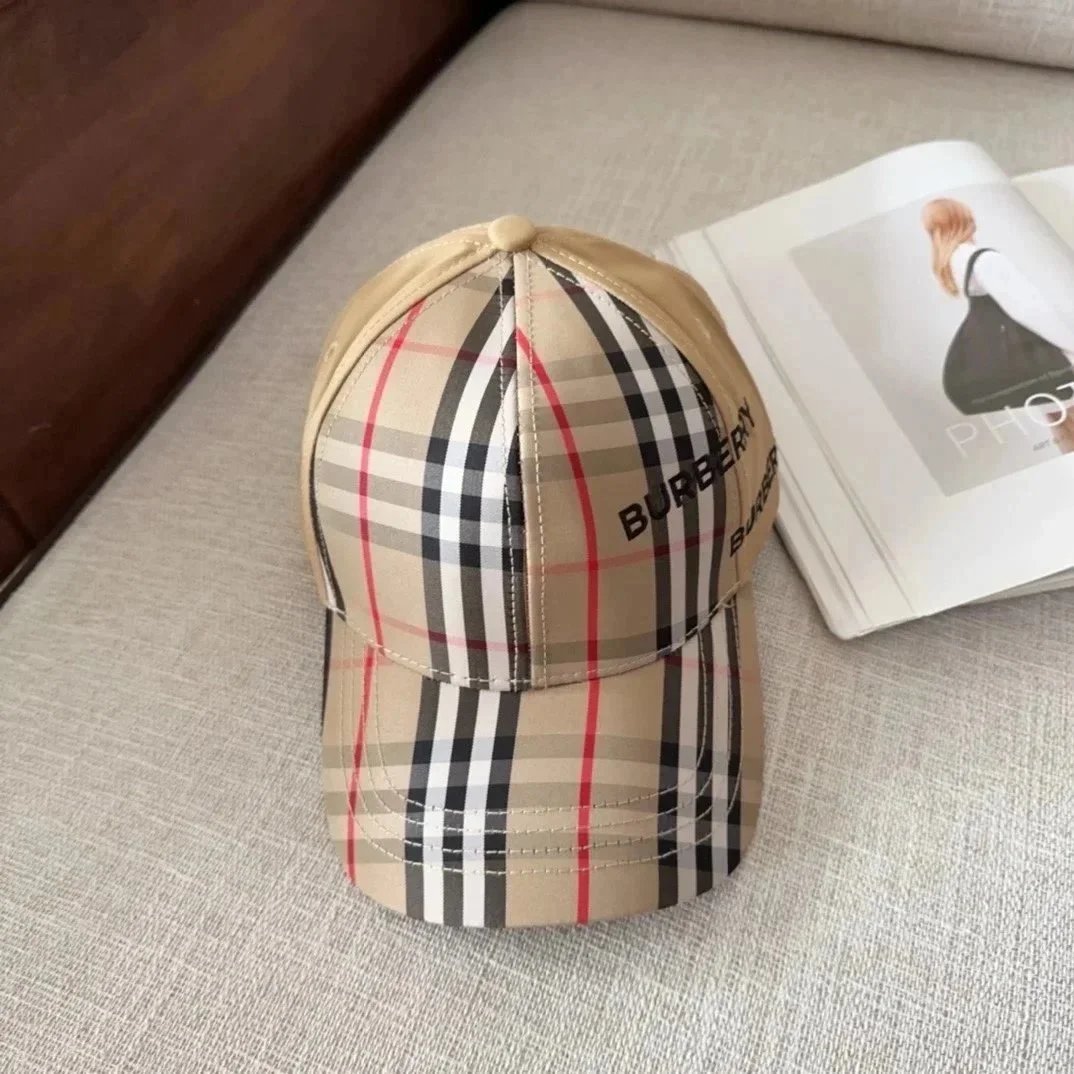 Burberry Hats Check Pattern Baseball Cap — 4