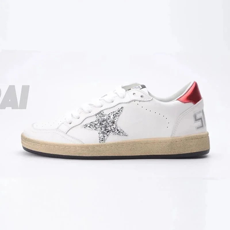 Golden Goose Ball Star and Super-Star — ball white red sequins
