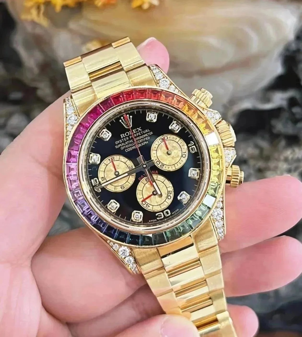 Rolex Multiple watch models — Rainbow D (Golden Dial with Diamonds)