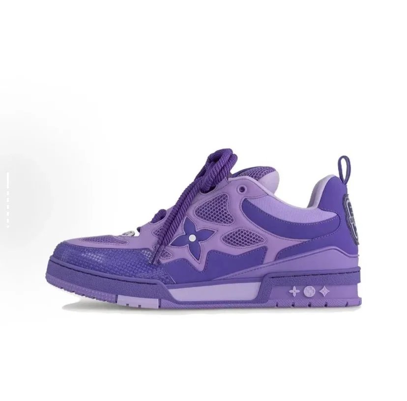 Unbranded Sneakers Low-Top Skate with Floral Motifs — purple