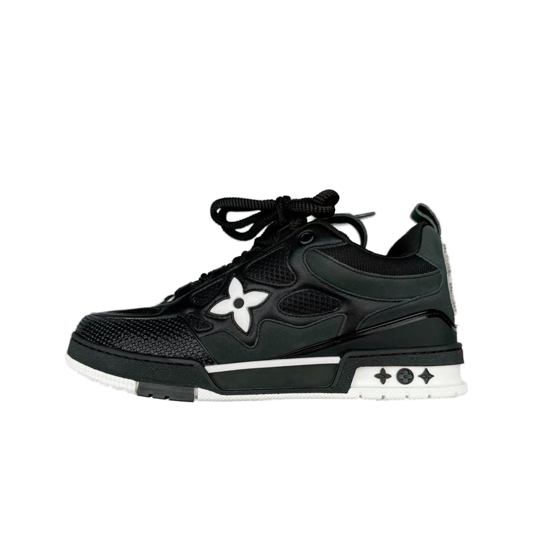 Unbranded Sneakers Low-Top Skate with Floral Motifs — 1AARR2 Black