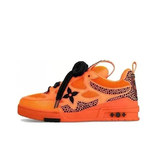 Unbranded Sneakers Low-Top Skate with Floral Motifs — 1ACEH1 Orange