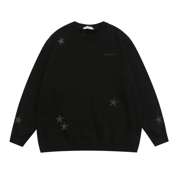 Givenchy Star-Embellished Black Crewneck Sweatshirt - 10