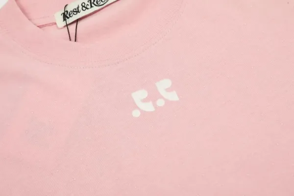 Rest & Recreation Logo Embroidered Pink T-Shirt - 5