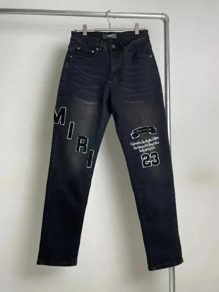 Amiri MIRI Embroidered Denim Jeans Navy - 8