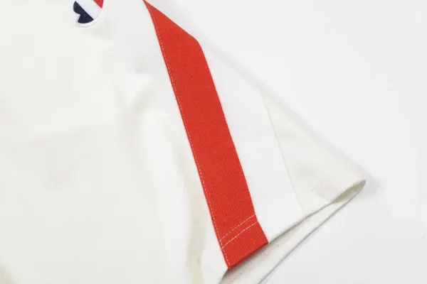 Moncler Genius Shorts White with Red Stripe and Logo - 6