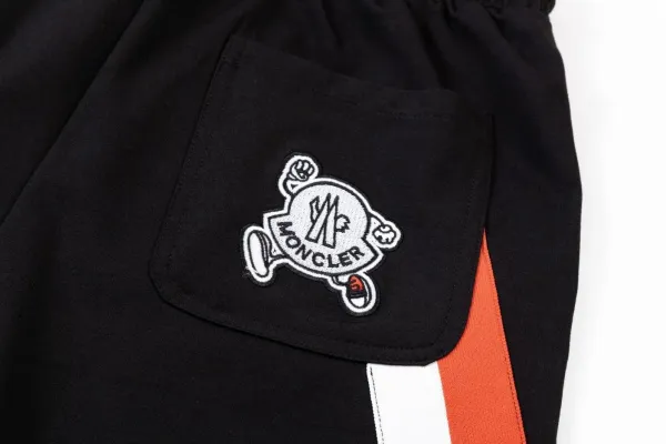 Moncler Genius Shorts White with Red Stripe and Logo - 14