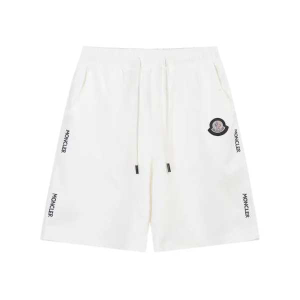 Moncler Genius Shorts White with Red Stripe and Logo - 37