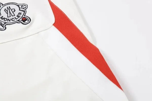 Moncler Genius Shorts White with Red Stripe and Logo - 5