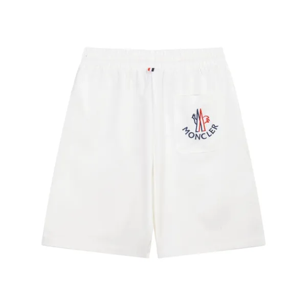 Moncler Genius Shorts White with Red Stripe and Logo - 29