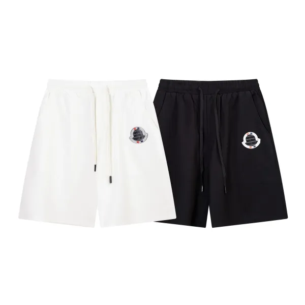 Moncler Genius Shorts White with Red Stripe and Logo - 36