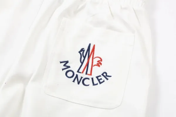 Moncler Genius Shorts White with Red Stripe and Logo - 33