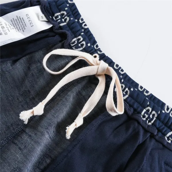 Gucci GG Monogram Print Shorts Navy with Red-White Side Stripes - 22