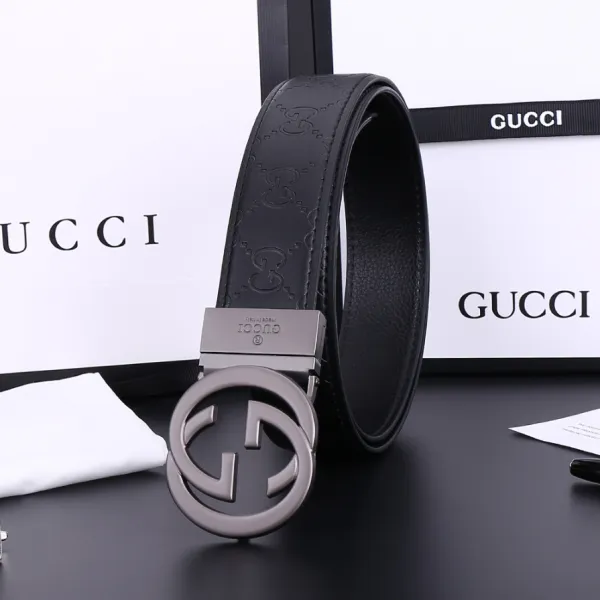 Gucci GG Marmont Reversible Belt Blue Leather - 10