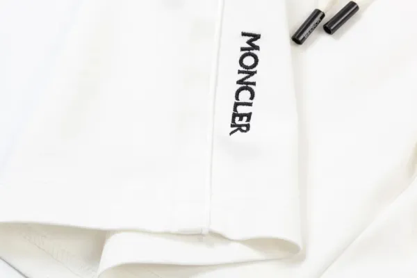 Moncler Genius Shorts White with Red Stripe and Logo - 43