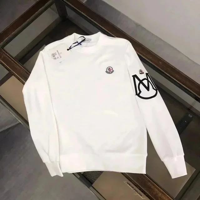 Moncler Hoodies & Sweatshirts Crewneck sweatshirt with logo print and sleeve patches product detail image 7