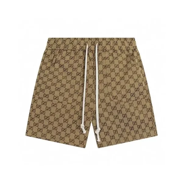 Gucci GG Monogram Print Shorts Navy with Red-White Side Stripes - 11