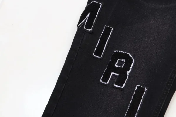 Amiri MIRI Embroidered Denim Jeans Navy - 7