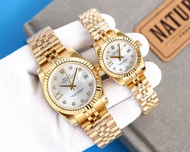 Rolex Watches Datejust with diamond hour markers and date window product detail image 3