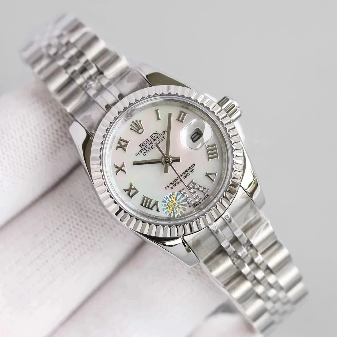 Rolex Watches Datejust with diamond hour markers and date window image 11