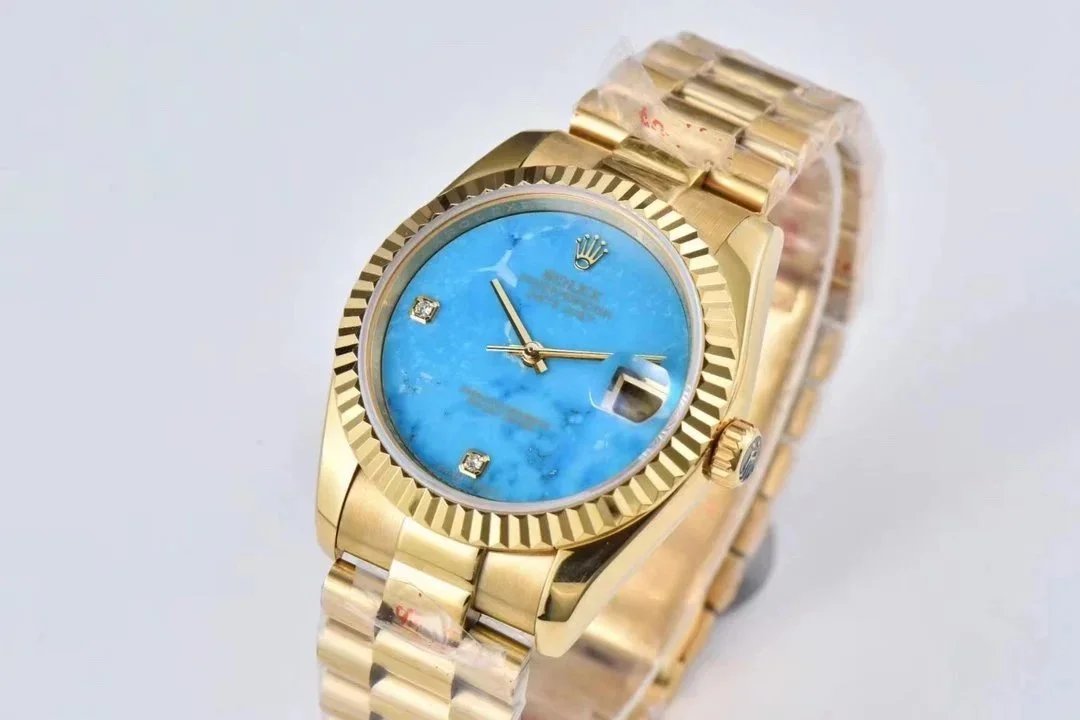 Rolex Watches Day-Date leather-strap watch with fluted bezel image 11