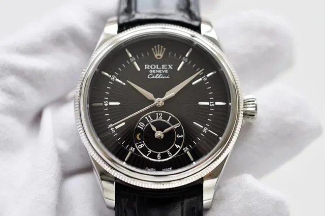 Rolex Watches Cellini small seconds leather-strap watch product detail image 9