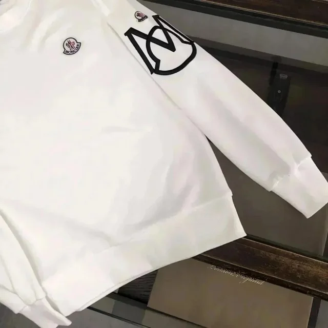Moncler Hoodies & Sweatshirts Crewneck sweatshirt with logo print and sleeve patches product detail image 4