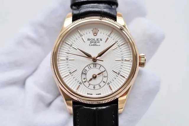 Rolex Watches Cellini small seconds leather-strap watch product detail image 10