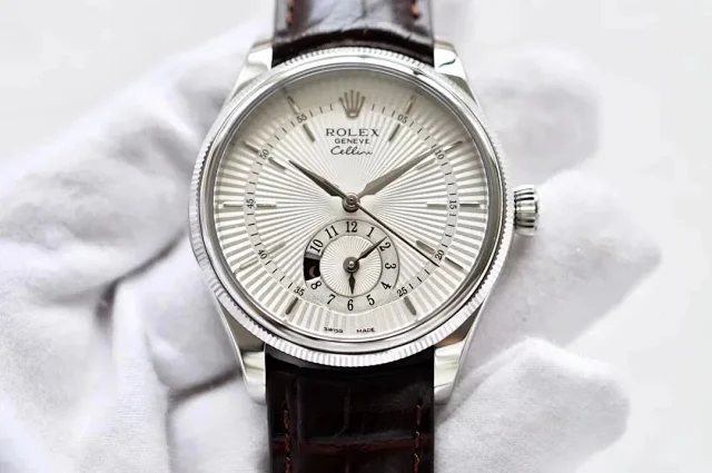 Rolex Watches Cellini small seconds leather-strap watch product detail image 8
