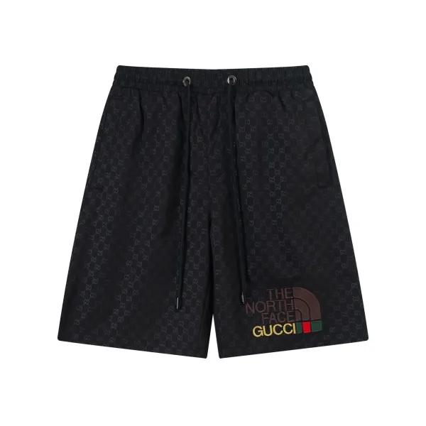 Gucci GG Monogram Print Shorts Navy with Red-White Side Stripes - 38