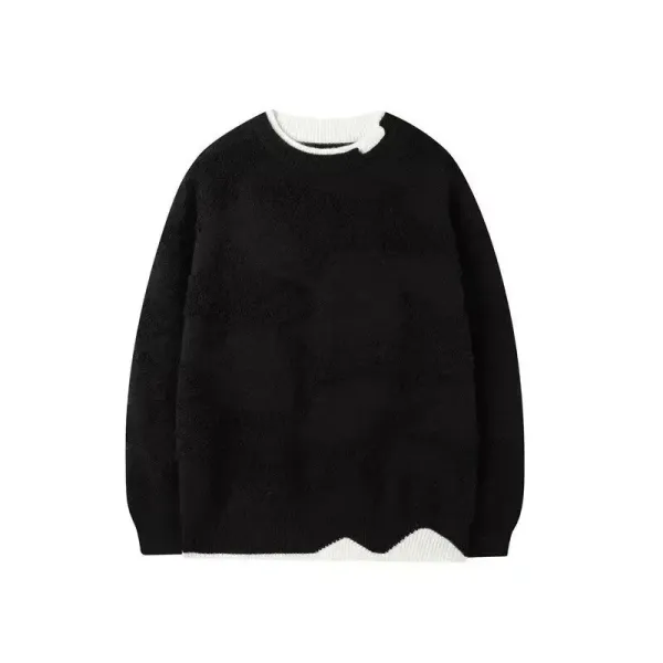 Design Layered Contrast Hem Sweater Forest Green - 9