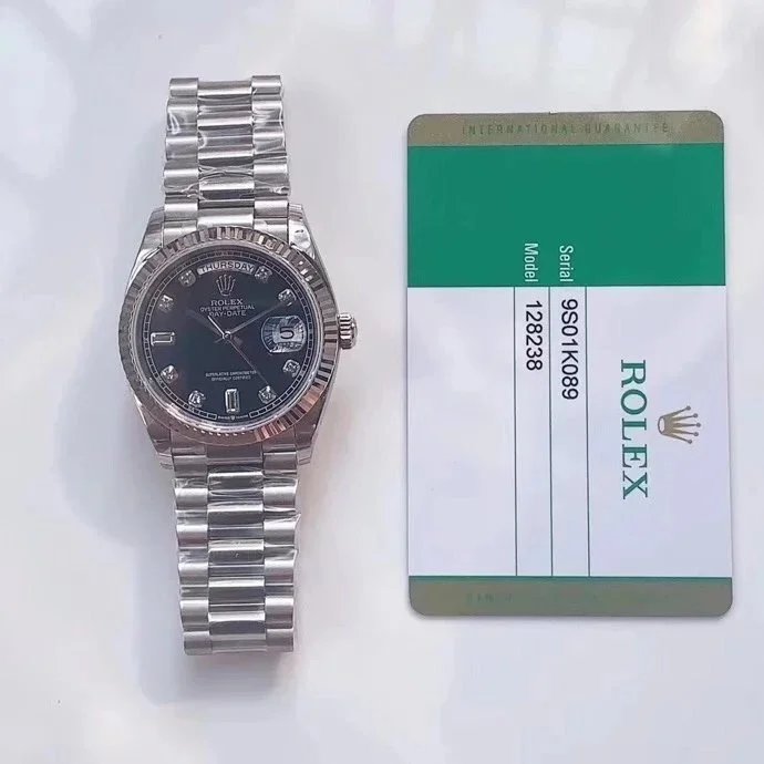 Rolex Watches Datejust with diamond hour markers and date window — 34
