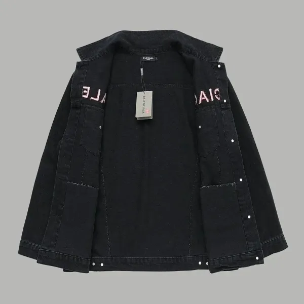 Balenciaga Logo Windbreaker Black Jacket - 10