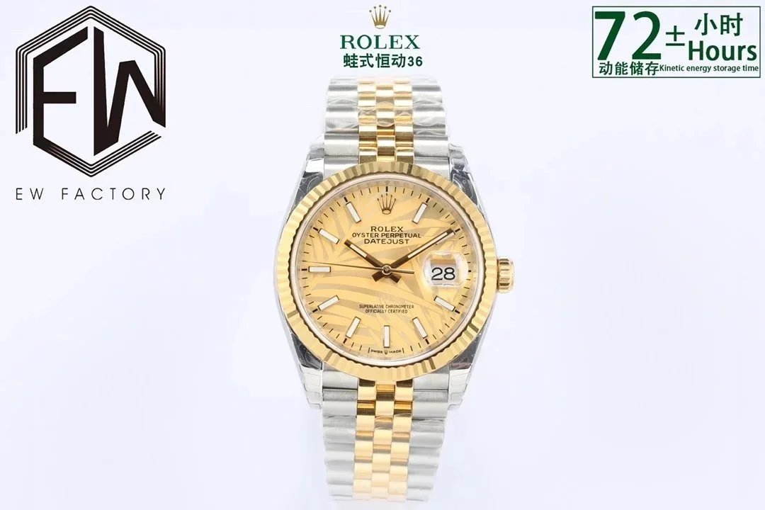 Rolex Watches Datejust with diamond hour markers and date window — 40