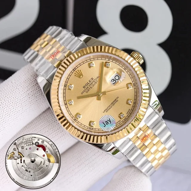 Rolex Watches Datejust two-tone bracelet watch with date magnifier product detail image 11