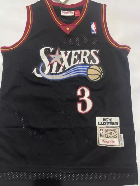 Mitchell & Ness Hardwood Classics Allen Iverson Philadelphia 76ers All-Star Tribute Jersey Navy - 13