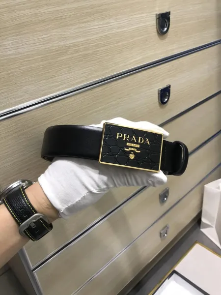Louis Vuitton Monogram Denim Blue Belt with Gold Buckle - 3