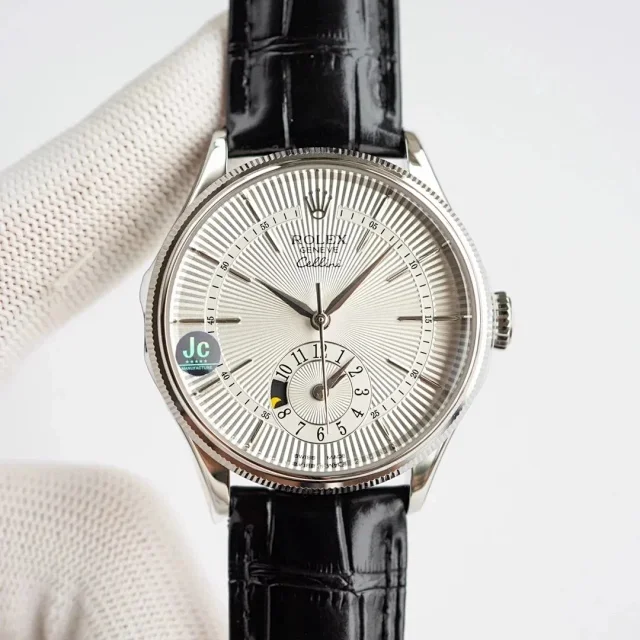 Rolex Watches Cellini small seconds leather-strap watch product detail image 7
