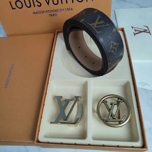 Louis Vuitton Damier Graphite Reversible Belt with Circle and Flat LV Buckles - 9