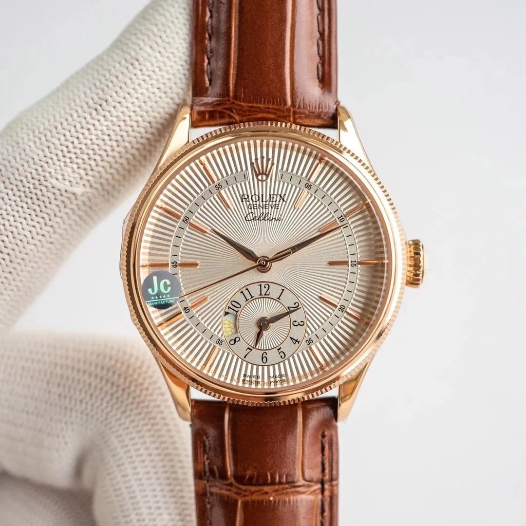 Rolex Watches Cellini small seconds leather-strap watch — 21