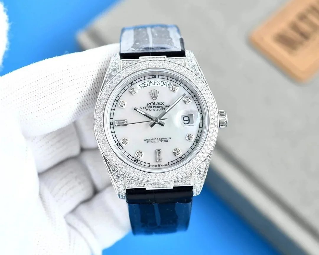 Rolex Watches Datejust fluted-bezel date watch with jubilee-style bracelet — 16