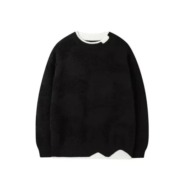 Design Layered Contrast Hem Sweater Forest Green - 4