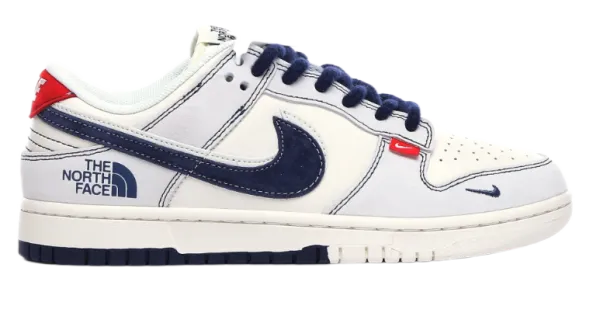 Nike SB Dunk Low x The North Face White Navy Red Sneakers - 27