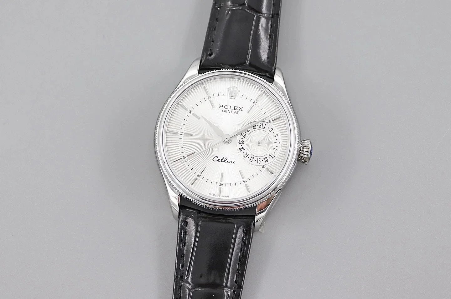 Rolex Watches Cellini small seconds leather-strap watch image 14