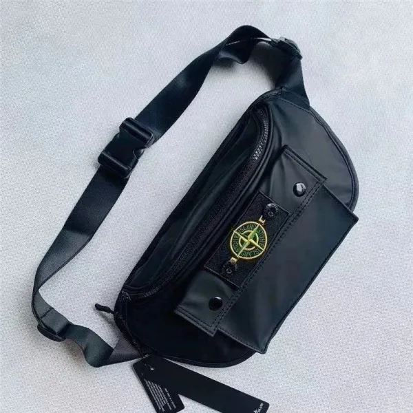Stone Island Compass Logo Belt Bag Black - 1