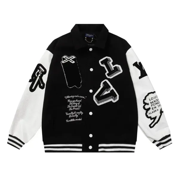 Louis Vuitton x Virgil Abloh Calligraphy Monogram Fleece Jacket Light Blue and Black - 7